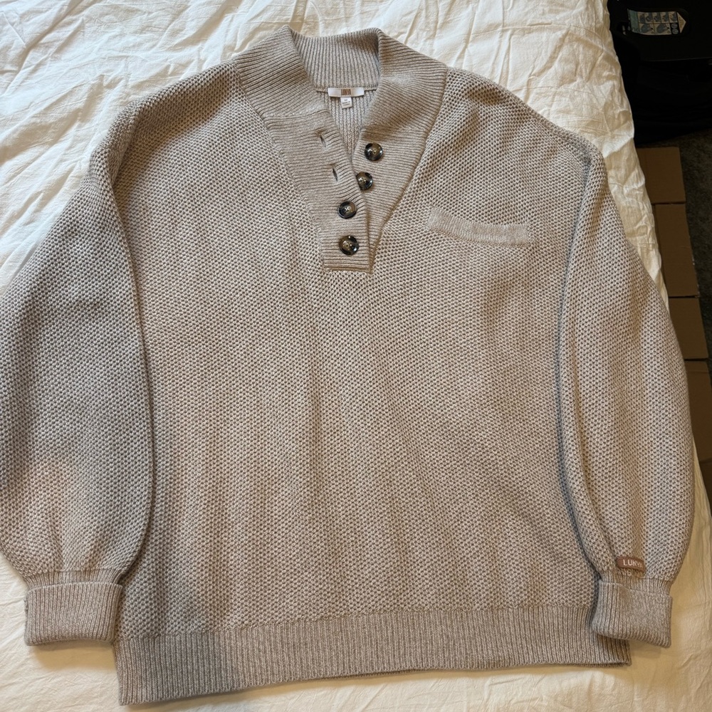 Lunya cozy cotton silk pocket henley